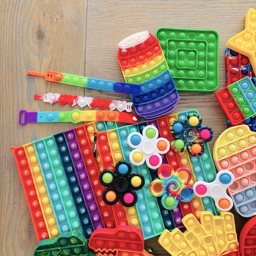 Colorful Pop It Fidget Toy Sensory‎ Rainbow Lot